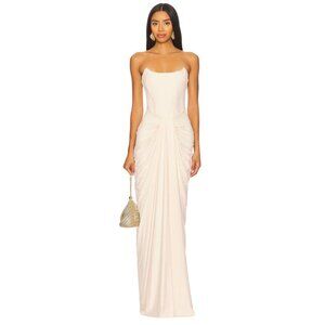 Deme by Gabriella Pearl Gown in Off White New Womens Maxi Dress